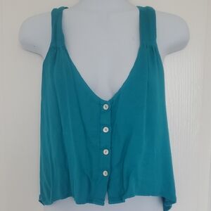 Teal Button-Down Women's Top